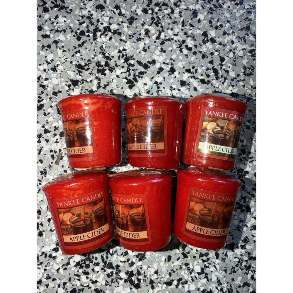 Yankee Candle Apple Cider Votive Sampler Candles 1.75oz Lot Of 6 Wrapped New